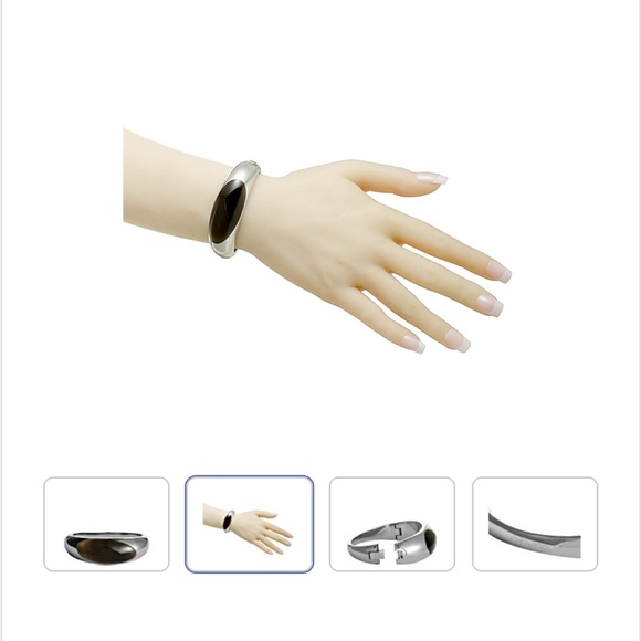 Calvin Klein NWT  Ellips Stainless Brown Synthetic Stone Bangle Bracelet - Picture 3 of 5